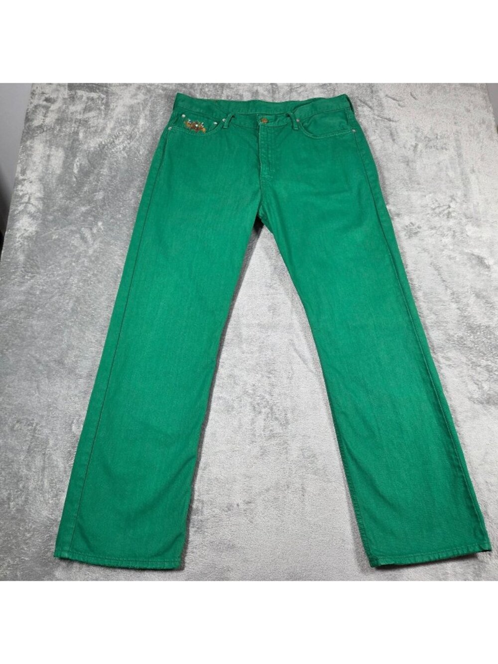 Vintage Polo Ralph Lauren Jeans Mens 35X30 Green Classic 867 Triple Pony Denim
